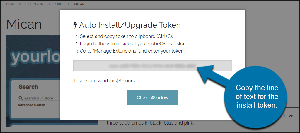 CubeCart Install Token