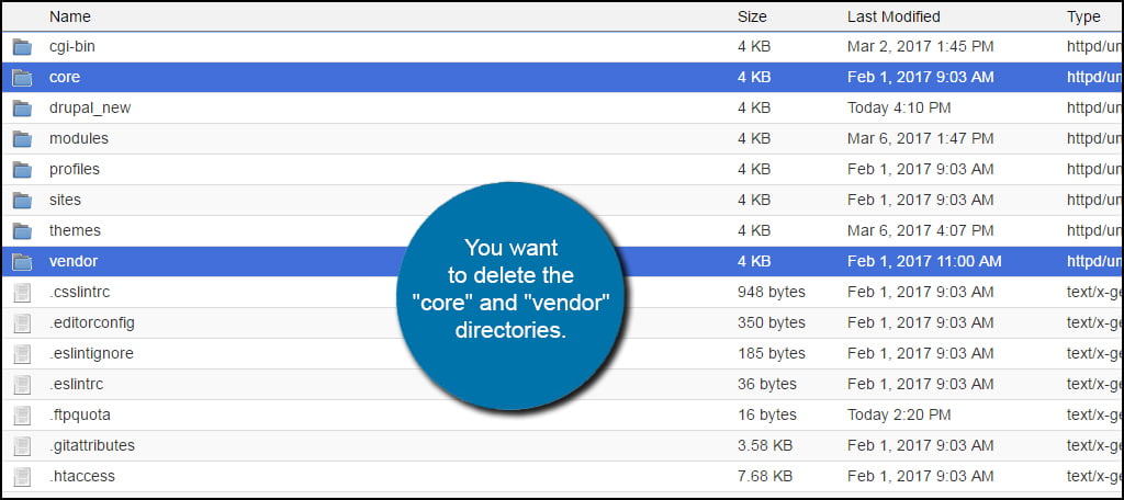 Delete Core and Vendor