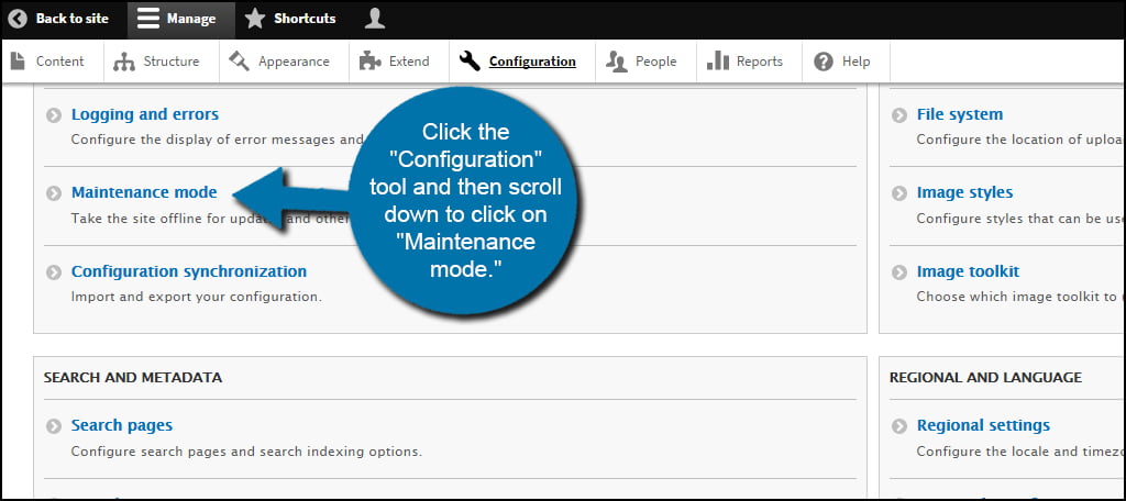 Drupal Maintenance Mode