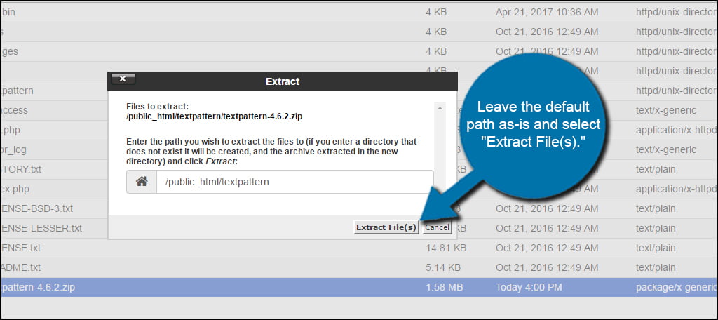 Extract Textpattern Files