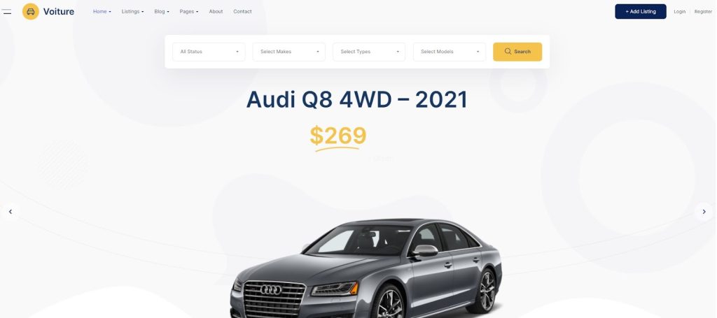 Voiture car dealer theme WordPress