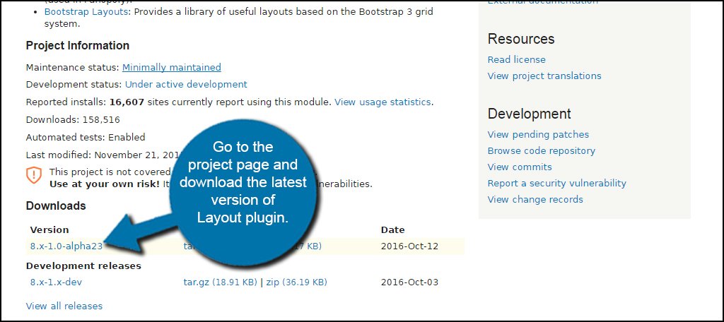 Layout Plugin Download to install panels in Drupal