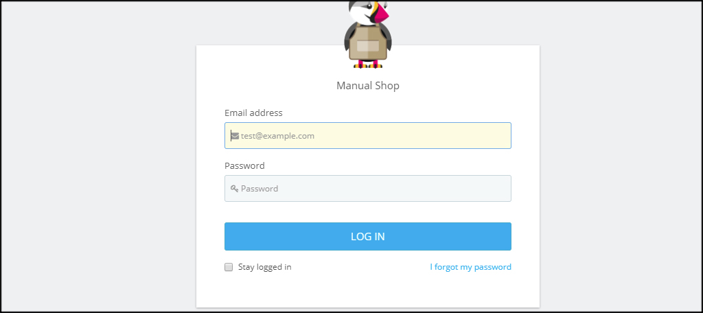 Log In PrestaShop