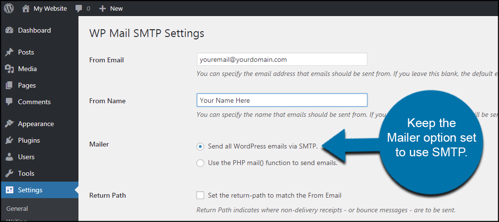 Use SMTP