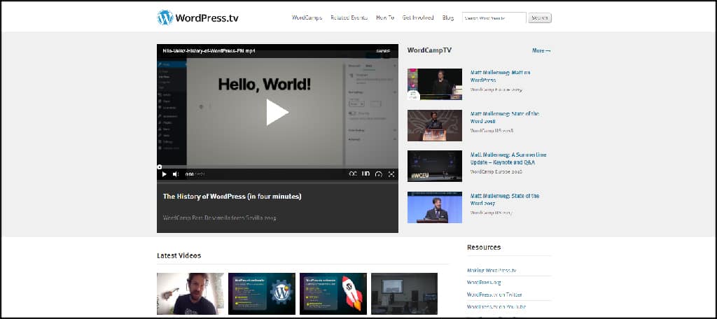 WordPress TV from WordCamp