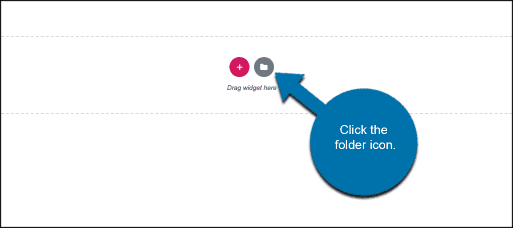 Click the folder icon inside the elementor editor