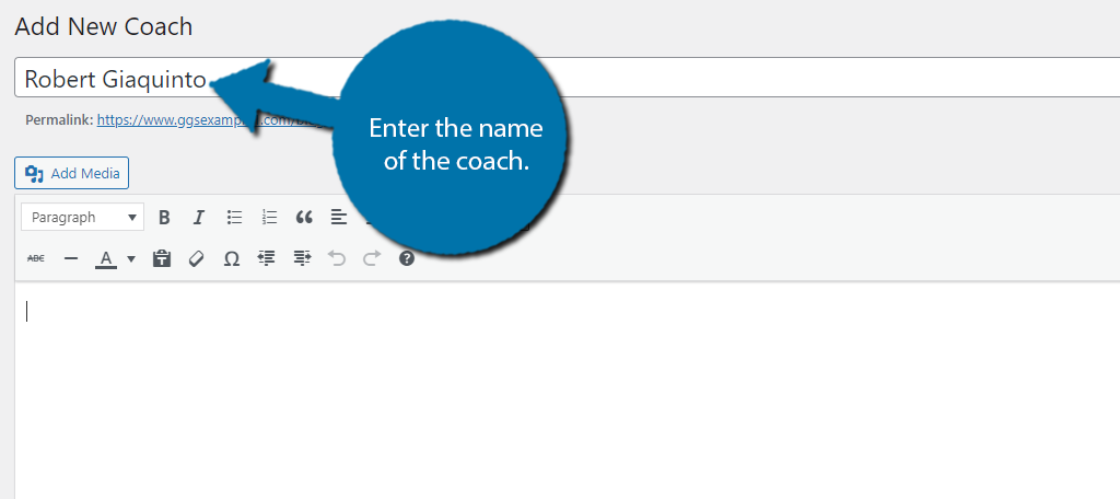 Enter the Coach name