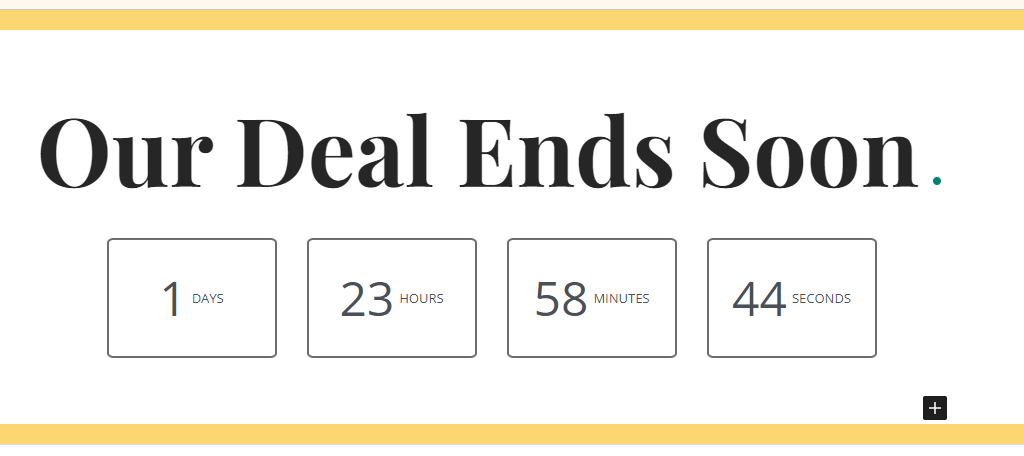 Countdown from Spectra in WordPress