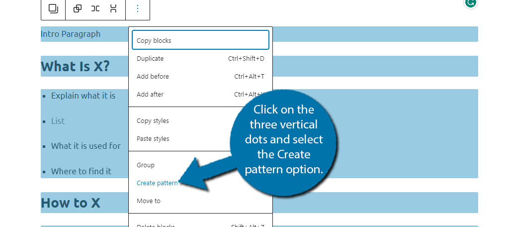 Create Pattern