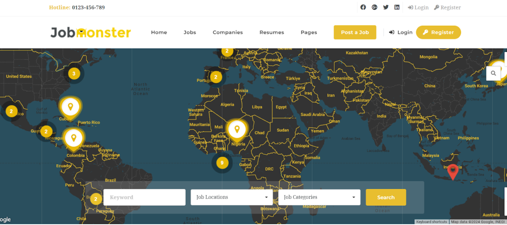 JobMonster job board WordPress theme