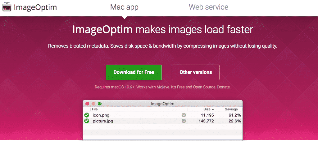 IMageoptim compression for osx