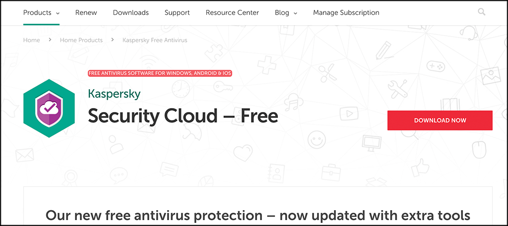 Kaspersky Security Cloud Free antivirus