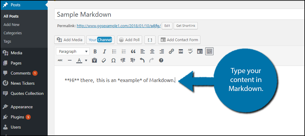 Markdown example