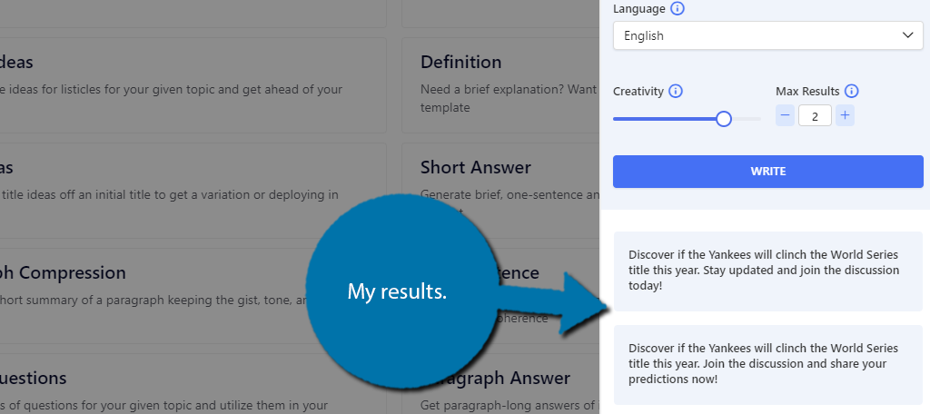 My Results