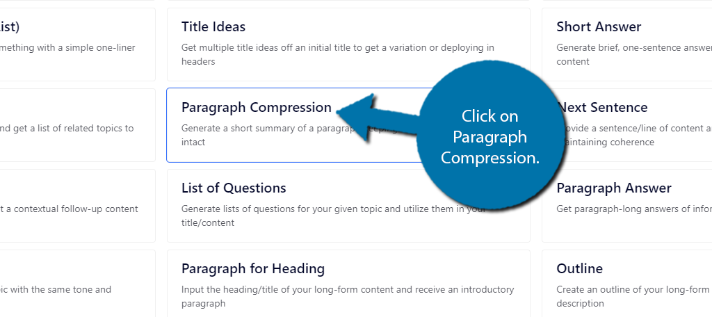 Paragraph Compression GetGenie