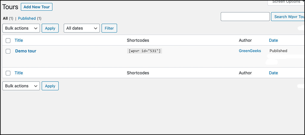 Add the WP VR shortcode