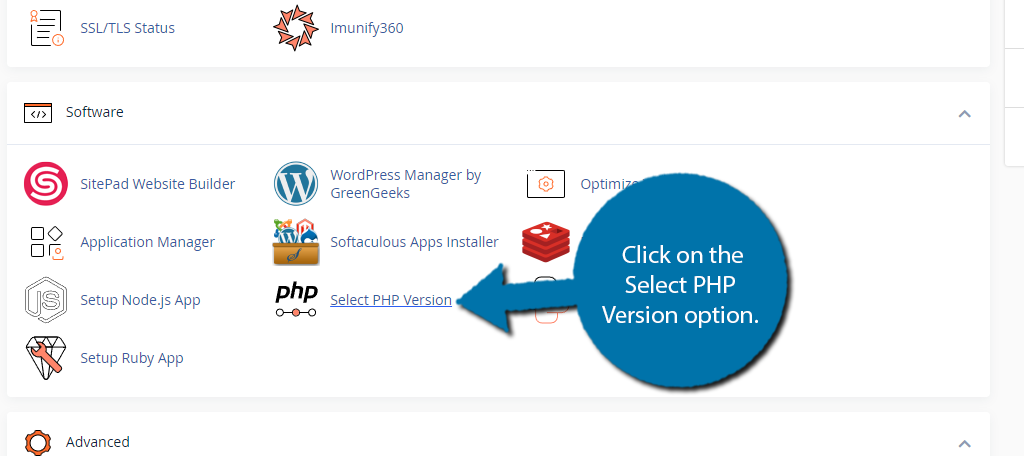 Select PHP Version