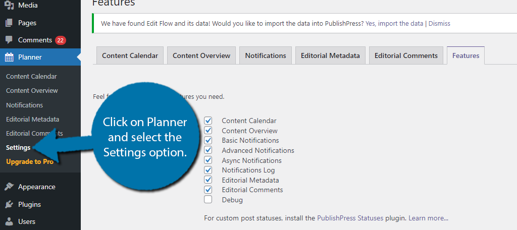 PublishPress Planner Settings