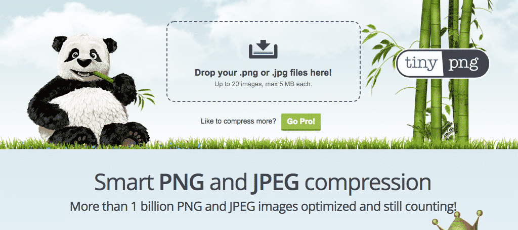 Tinypng free image compression and sizing tool