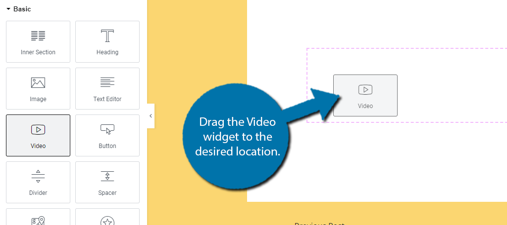 Elementor Video Widget