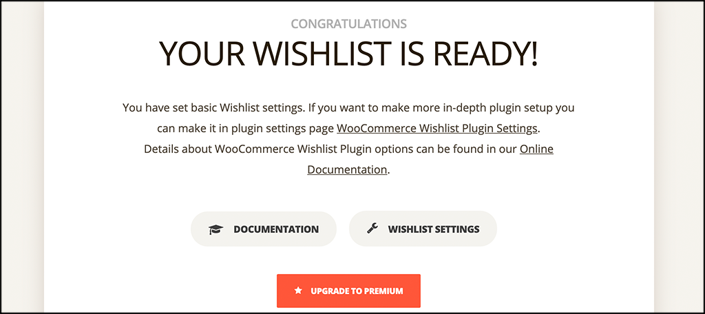 Finish the TI WooCommerce Wishlist setup