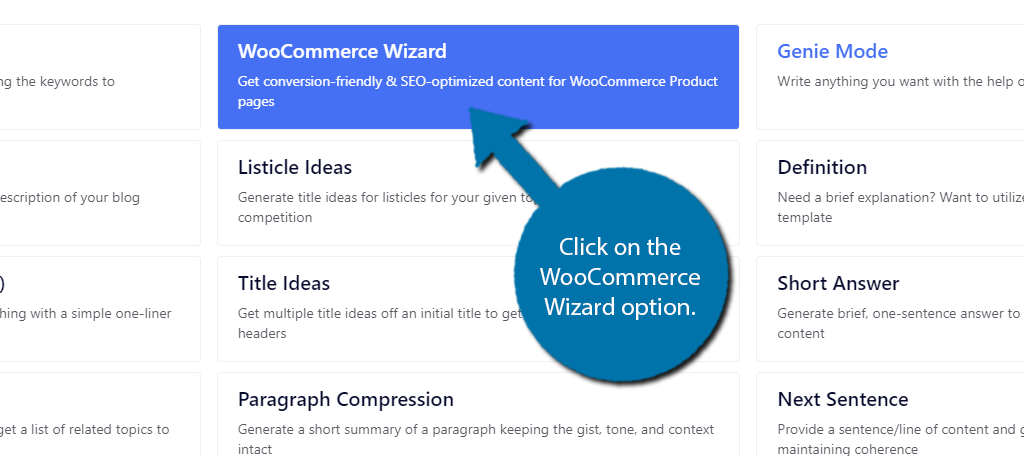 WooCommerce Wizard in GetGenie